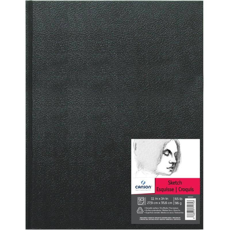 Canson Artist Series Sketch Book Paper Pad for Pencil and Charcoal Acid Free Hardbound 65 Pound 85 x 11 Inch 108 Sheets11X14