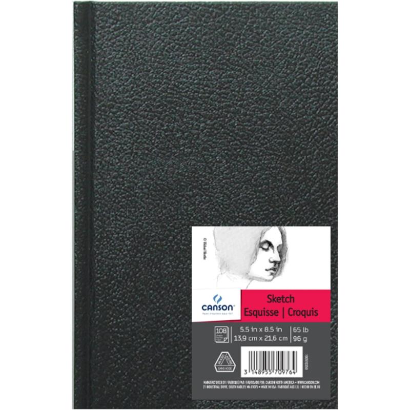 Canson Artist Series Sketch Book Paper Pad for Pencil and Charcoal Acid Free Hardbound 65 Pound 85 x 11 Inch 108 Sheets55X85