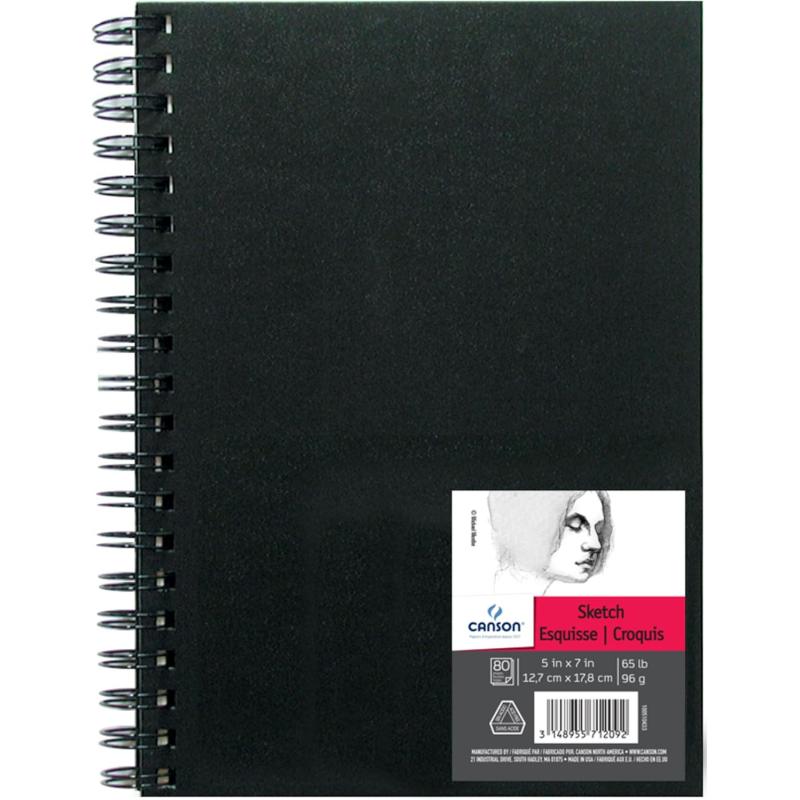 Canson Artist Series Sketch Book Paper Pad for Pencil and Charcoal Acid Free Wire Bound 65 Pound 9 x 12 Inch 80 Sheets5X7