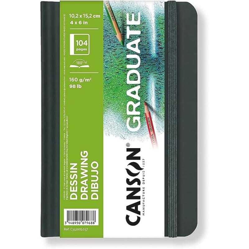 Canson Graduate Drawing Paper Hard Cover Art Journal 85x11 inches 52 Sheets  Artist Paper for Pencil Ink Pen Marker Illustration4x6