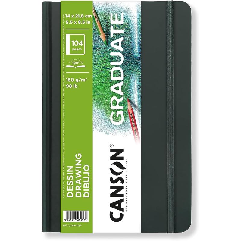 Canson Graduate Drawing Paper Hard Cover Art Journal 85x11 inches 52 Sheets  Artist Paper for Pencil Ink Pen Marker Illustration55x85