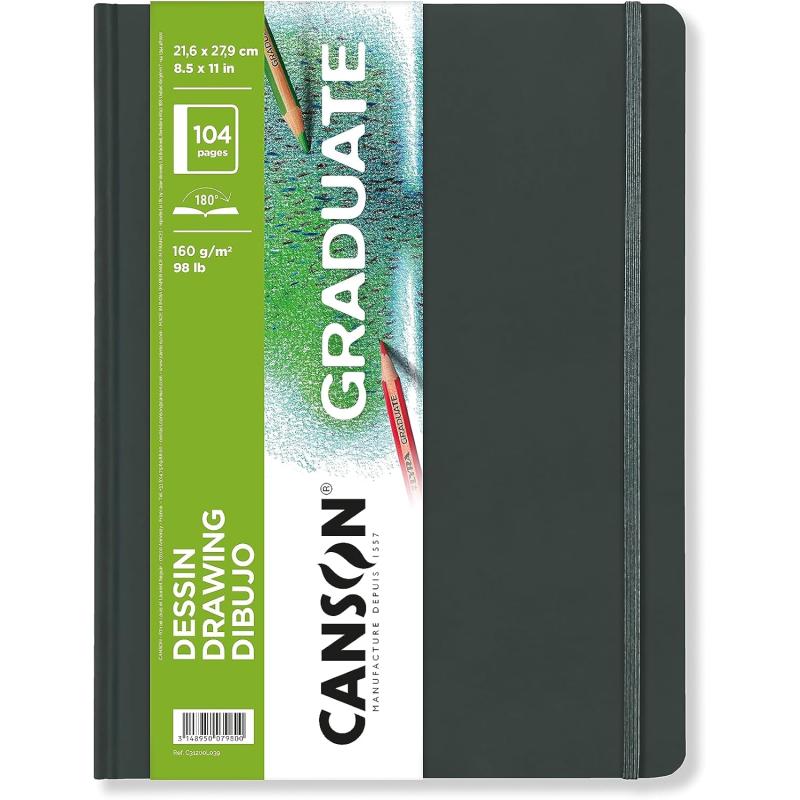 Canson Graduate Drawing Paper Hard Cover Art Journal 85x11 inches 52 Sheets  Artist Paper for Pencil Ink Pen Marker Illustration85x11