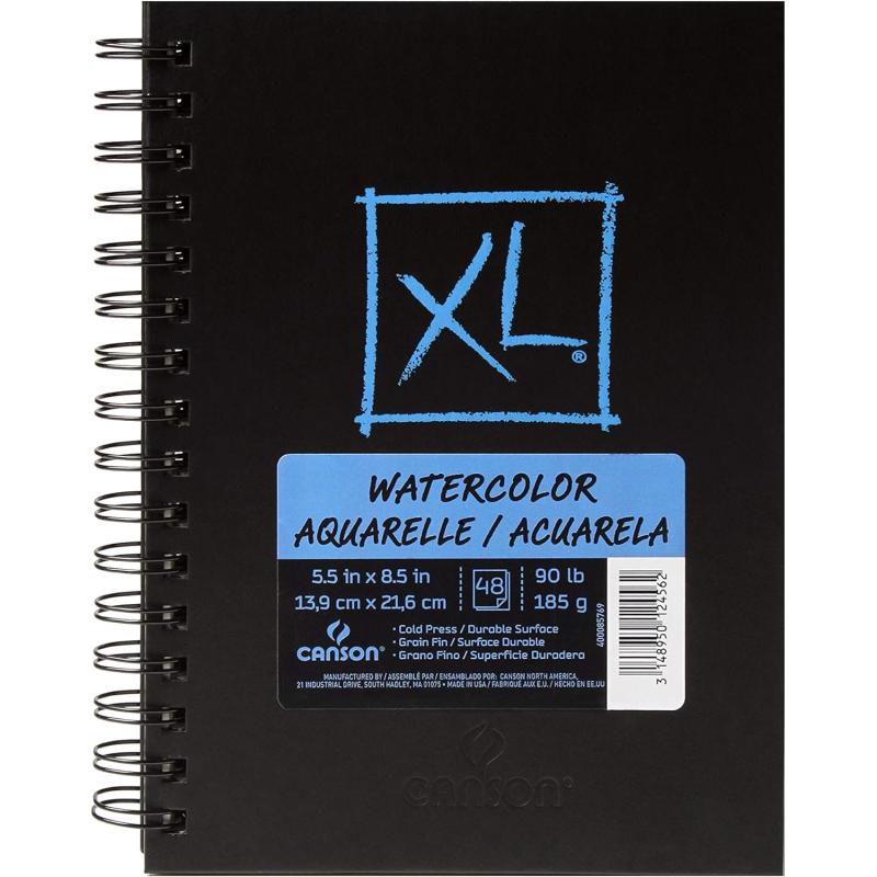 Canson XL Series Art Book Watercolor Midweight White Paper Side Wire Binding 48 Sheets 55X85 inch55x85