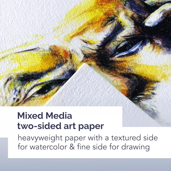 Canson Artist Series Mixed Media Paper Wirebound Pad 55x85 Inch 40 Sheets 138lb224g  Artist Paper for Adults and Students  Watercolor Gouache Graphite Ink Pencil Marker9X12