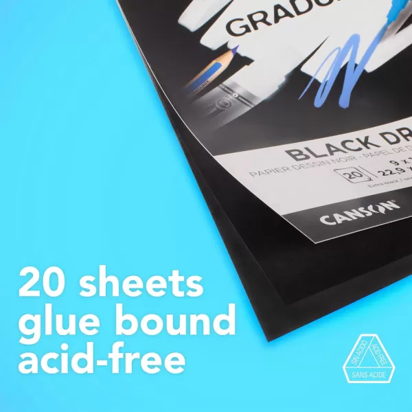 Canson Graduate Black Drawing Pad Foldover 55x85 inch 20 Sheets  Artist Paper for Adults and Students  Drawing Sketching and Art JournalingBlack Paper