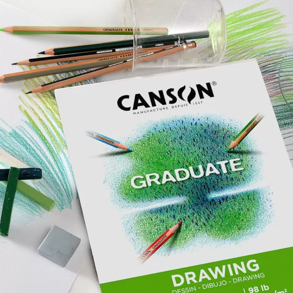 Canson Graduate Black Drawing Pad Foldover 55x85 inch 20 Sheets  Artist Paper for Adults and Students  Drawing Sketching and Art JournalingWhite Paper