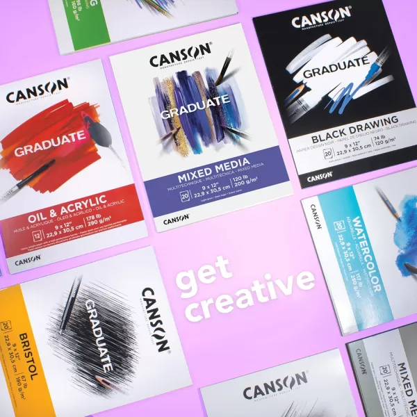 Canson Graduate Bristol Pad Foldover 9x12 inch 20 Sheets  Artist Paper for Adults and Students  Drawing Sketching Markers and Art JournalingWhite9x12 inch
