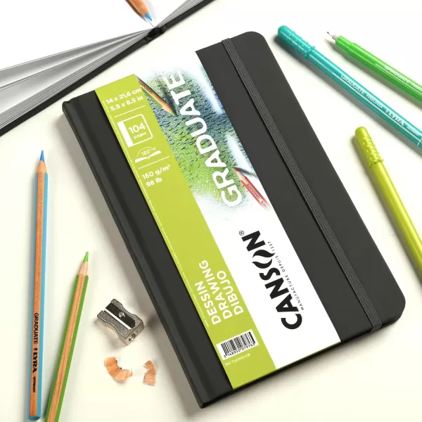 Canson Graduate Drawing Paper Hard Cover Art Journal 85x11 inches 52 Sheets  Artist Paper for Pencil Ink Pen Marker Illustration55x85