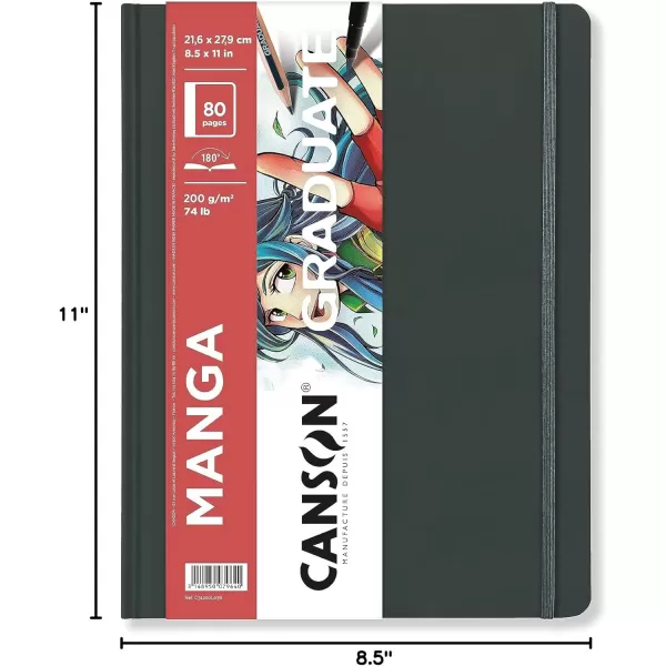 Canson Graduate Manga Paper Hard Cover Art Journal 55x85 inches 40 Sheets  Artist Paper for Illustration Character Studies Comics85x11