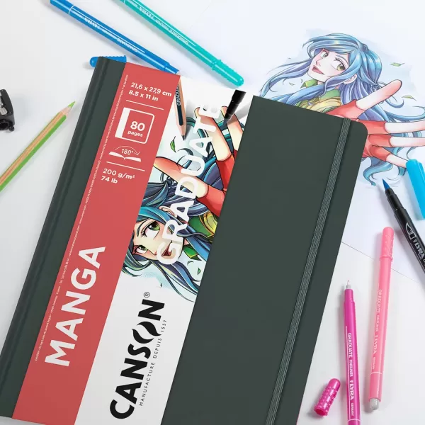 Canson Graduate Manga Paper Hard Cover Art Journal 55x85 inches 40 Sheets  Artist Paper for Illustration Character Studies Comics85x11