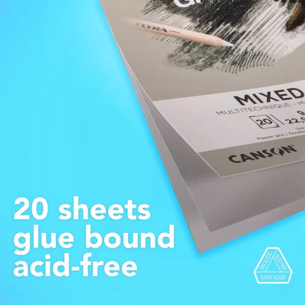 Canson Graduate Mixed Media Pad Foldover 55x85 inch 20 Sheets  Artist Paper for Adults and Students  Watercolors Mixed Media Markers and Art JournalingGrey Paper