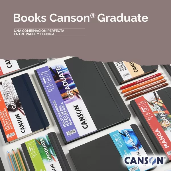 Canson Graduate Mixed Media Paper Hard Cover Art Journal 85x11 inches 36 Sheets  Artist Paper for Collage Watercolor Ink Pencil MarkerToned Tan Paper