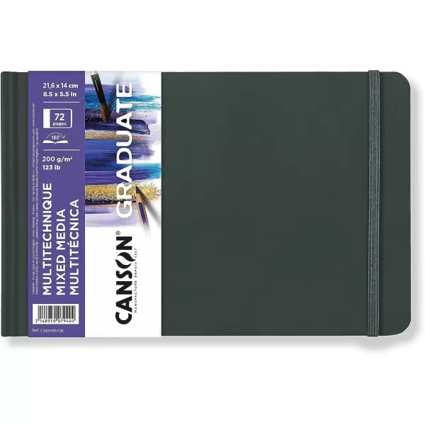 Canson Graduate Mixed Media Paper Hard Cover Art Journal 85x11 inches 36 Sheets  Artist Paper for Collage Watercolor Ink Pencil MarkerWhite Paper