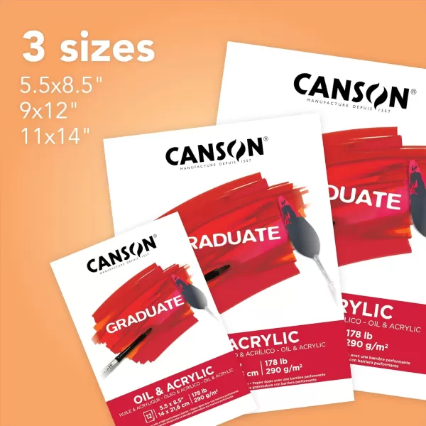 Canson Graduate Oil and Acrylic Paint Pad Foldover 9x12 inch 12 Sheets  Artist Paper for Adults and Students  Oil Acrylic Mixed Media and Painting55x85 inch