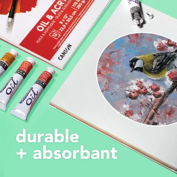Canson Graduate Oil and Acrylic Paint Pad Foldover 9x12 inch 12 Sheets  Artist Paper for Adults and Students  Oil Acrylic Mixed Media and Painting55x85 inch