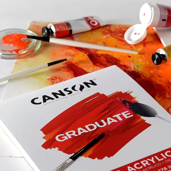Canson Graduate Oil and Acrylic Paint Pad Foldover 9x12 inch 12 Sheets  Artist Paper for Adults and Students  Oil Acrylic Mixed Media and Painting55x85 inch