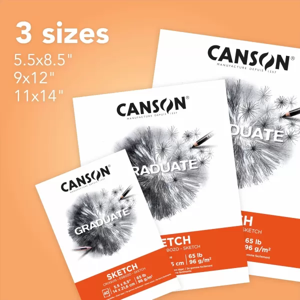 Canson Graduate Sketch Pad Foldover 9x12 inch 40 Sheets  Artist Paper for Adults and Students  Drawing Sketching and Art Journaling55x85 inch