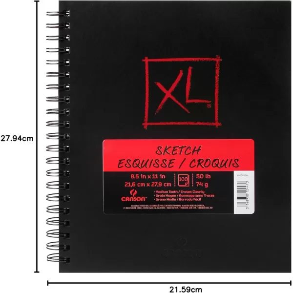 Canson Mix Media Book XL Black 5 x 8 inchesSketch 85 x 11