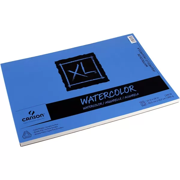 Canson XL Series Watercolor Pad Heavyweight White Paper Side Wire Binding 30 Sheets 9x12 inch12x18