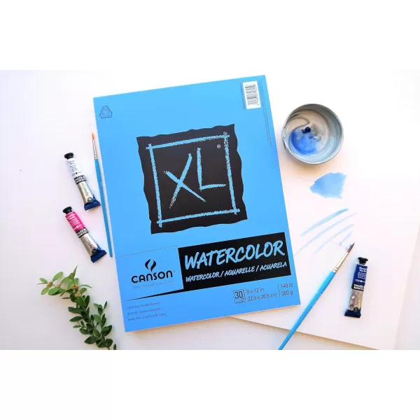 Canson XL Series Watercolor Pad Heavyweight White Paper Side Wire Binding 30 Sheets 9x12 inch18x24