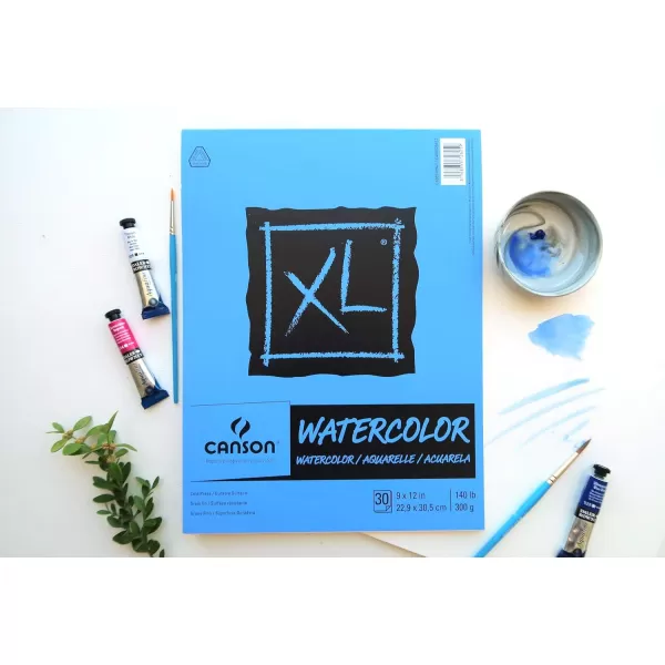 Canson XL Series Watercolor Pad Heavyweight White Paper Side Wire Binding 30 Sheets 9x12 inch18x24