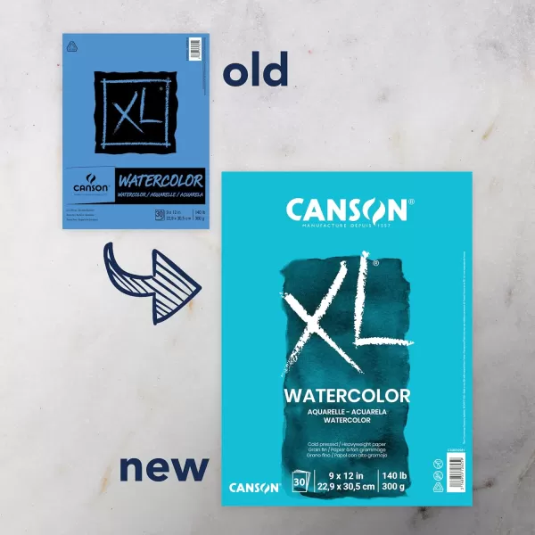 Canson XL Series Watercolor Pad Heavyweight White Paper Side Wire Binding 30 Sheets 9x12 inch9x12