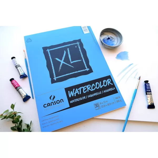 Canson XL Series Watercolor Textured Paper Pad for Paint Pencil Ink Charcoal Pastel and Acrylic Fold Over 140 Pound 11 x 15 2 Pack Foldover Cover 30 Sheets18x24