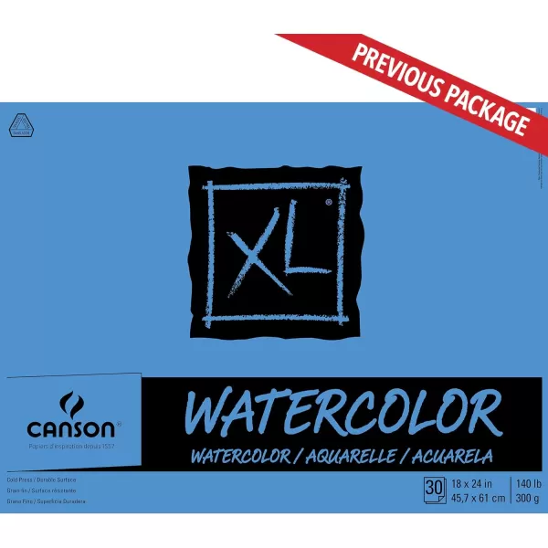 Canson XL Series Watercolor Textured Paper Pad for Paint Pencil Ink Charcoal Pastel and Acrylic Fold Over 140 Pound 11 x 15 2 Pack Foldover Cover 30 Sheets18x24