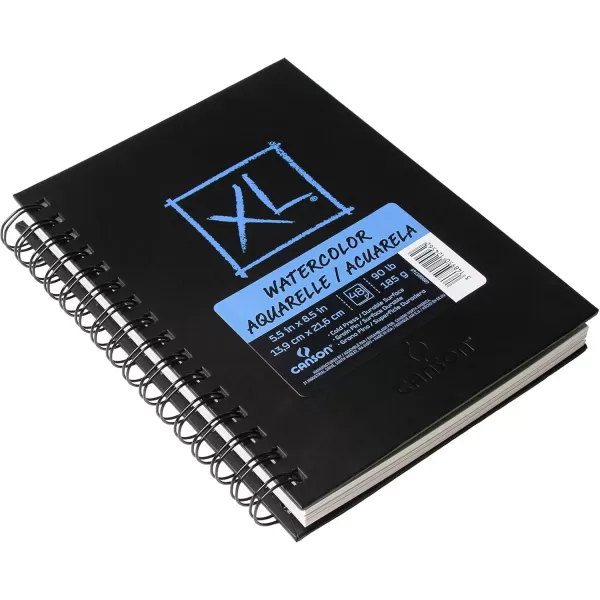 Canson XL Series Watercolor Textured Paper Pad for Paint Pencil Ink Charcoal Pastel and Acrylic Fold Over 140 Pound 11 x 15 2 Pack Foldover Cover 30 Sheets55x85