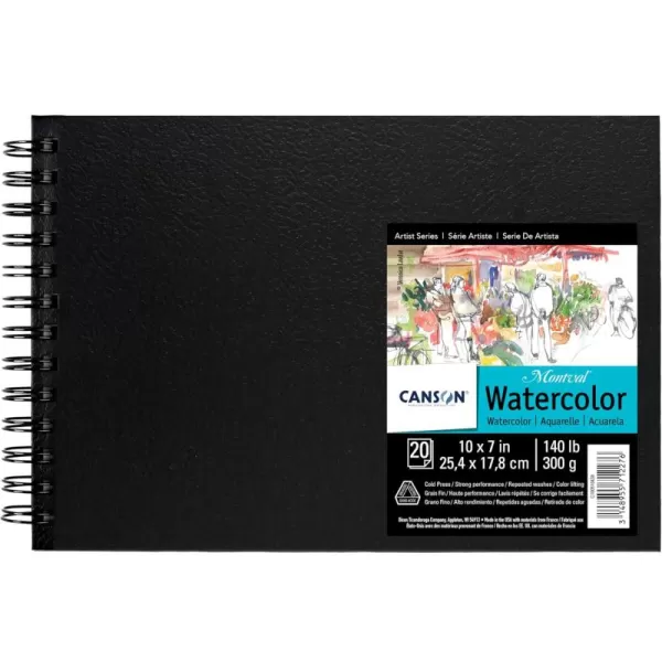 Canson Artist Series Montval Watercolor Paper Wirebound Pad 10x7 inches 20 Sheets 140lb300g  Artist Paper for Adults and Students  Watercolors Mixed Media Markers and Art Journaling10X7