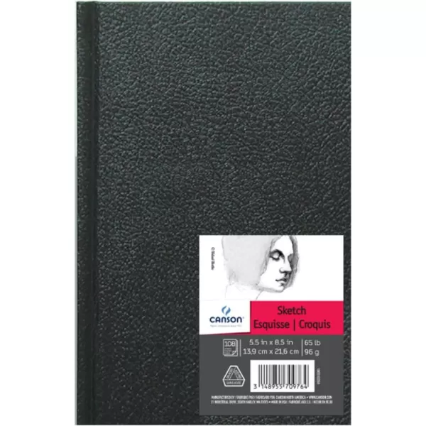 Canson Artist Series Sketch Book Paper Pad for Pencil and Charcoal Acid Free Hardbound 65 Pound 85 x 11 Inch 108 Sheets55X85
