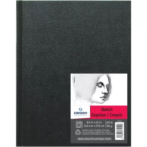 Canson Artist Series Sketch Book Paper Pad for Pencil and Charcoal Acid Free Hardbound 65 Pound 85 x 11 Inch 108 Sheets85X11