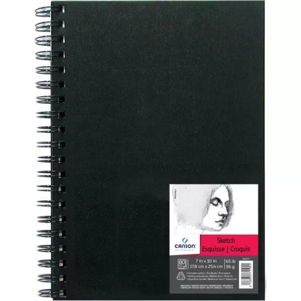 Canson Artist Series Sketch Book Paper Pad for Pencil and Charcoal Acid Free Wire Bound 65 Pound 9 x 12 Inch 80 Sheets7X10