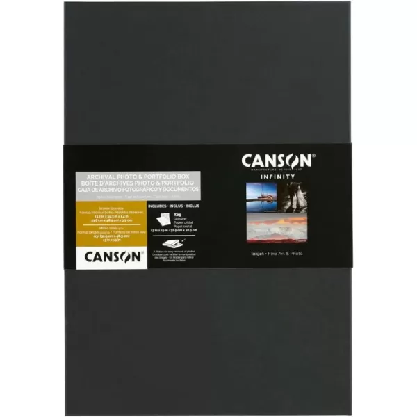 Canson Infinity Archival Box for Images and Documents up to 13 x 19 inches Fits 13 x 19 Inch Sheets BlackHolds Photos up to 13X19