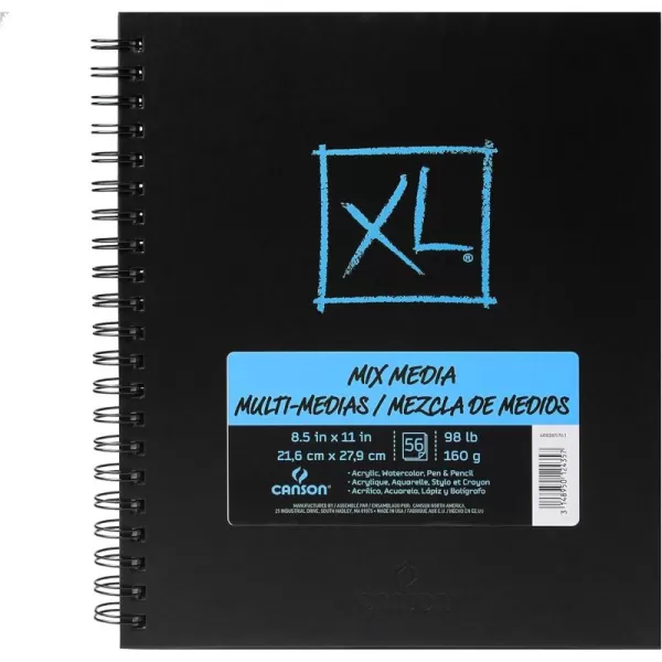 Canson Mix Media Book XL Black 5 x 8 inchesMix Media 85 x 11