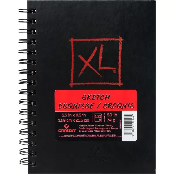 Canson Mix Media Book XL Black 5 x 8 inchesSketch 55 x 85