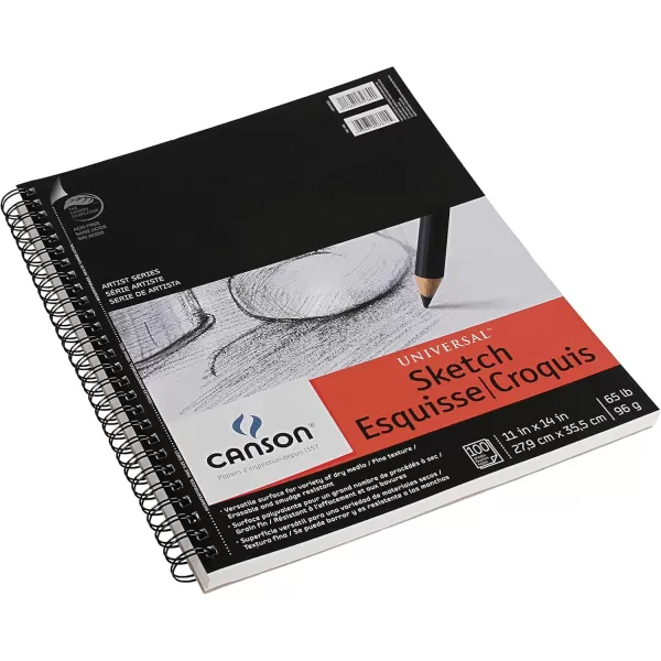 imageCanson 100510850 ProArt Artist Series Universal Sketch Pad 55quot x 85quot Side Wire11 x 14 Side Wire