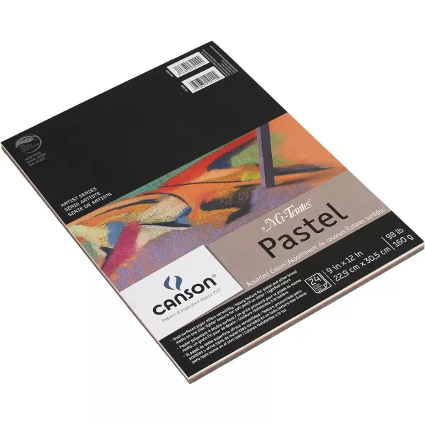 imageCanson Artist Series MiTeintes Pastel Paper White Wirebound Pad 9x12 inches 16 Sheets 98lb160g  Artist Paper for Adults and StudentsAssorted Colors