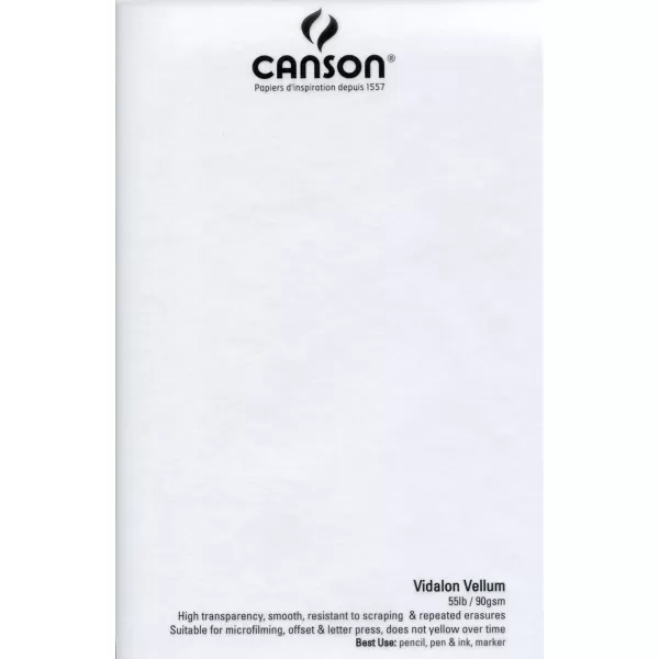 imageCanson Artist Series Vidalon Vellum Paper Foldover Pad 9x12 inches 50 Sheets 55lb90g  Artist Paper for Adults and Students11X14