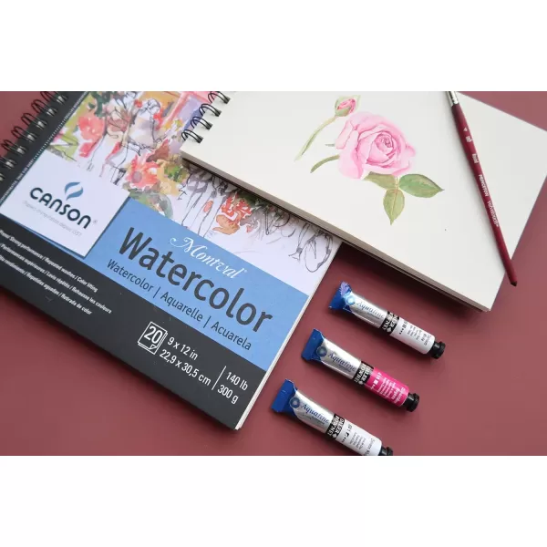 imageCanson Artist Series Watercolor Paper Wirebound Pad 9x12 inches 20 Sheets 140lb300g  Artist Paper for Adults and Students  Watercolors Mixed Media Markers and Art Journaling1 Pack