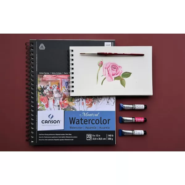 imageCanson Artist Series Watercolor Paper Wirebound Pad 9x12 inches 20 Sheets 140lb300g  Artist Paper for Adults and Students  Watercolors Mixed Media Markers and Art Journaling55 x 85