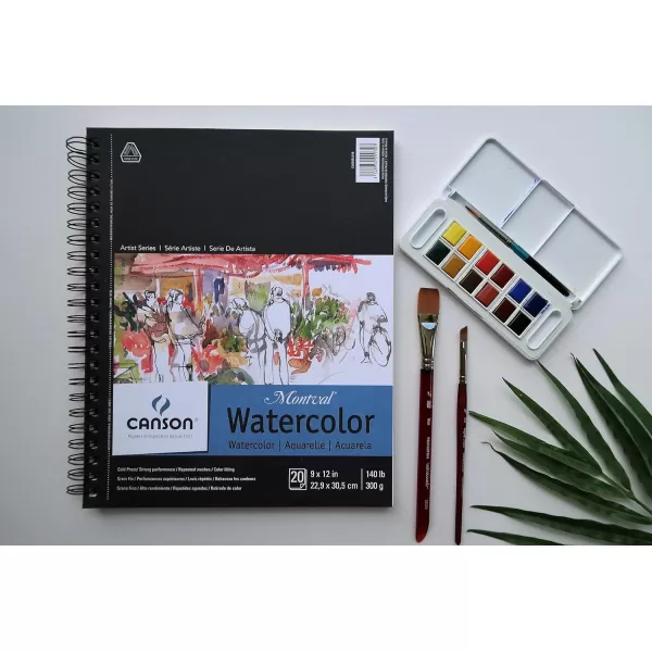 imageCanson Artist Series Watercolor Paper Wirebound Pad 9x12 inches 20 Sheets 140lb300g  Artist Paper for Adults and Students  Watercolors Mixed Media Markers and Art Journaling10X15