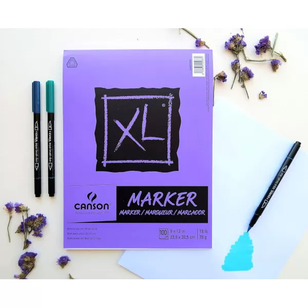 Canson XL Series Marker Paper Foldover Pad 9x12 inches 100 Sheets 18lb70g  Artist Paper for Adults and Students9x12