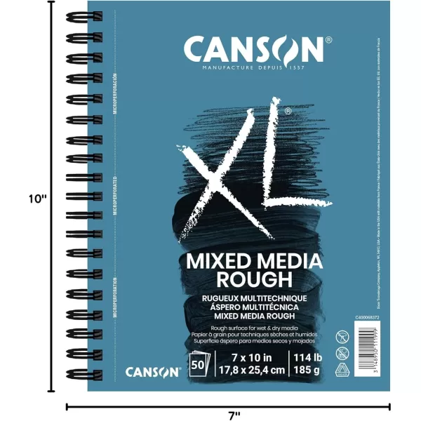 Canson XL Series Mixed Media Pad Side Wire 11x14 inches 60 Sheets  Heavyweight Art Paper for Watercolor Gouache Marker Painting Drawing Sketching7x10