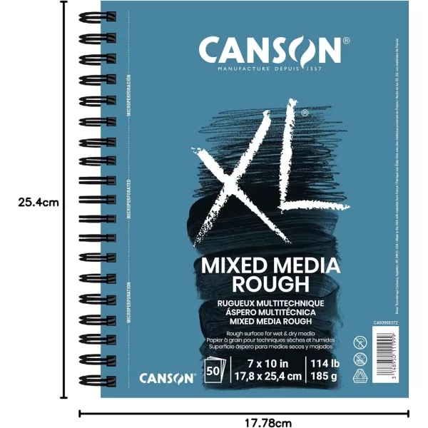 Canson XL Series Mixed Media Pad Side Wire 11x14 inches 60 Sheets  Heavyweight Art Paper for Watercolor Gouache Marker Painting Drawing Sketching7x10