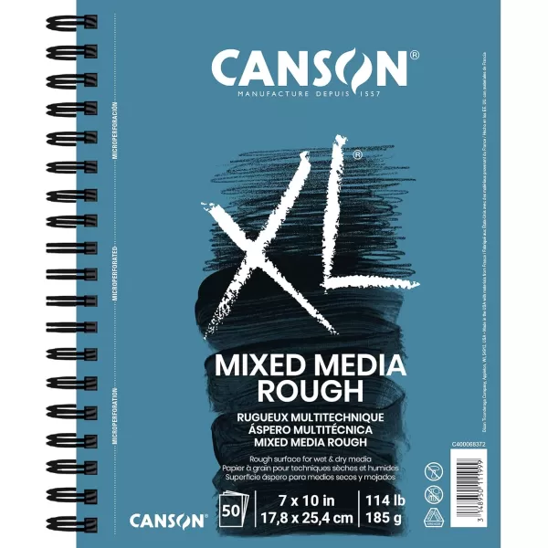 Canson XL Series Mixed Media Pad Side Wire 11x14 inches 60 Sheets  Heavyweight Art Paper for Watercolor Gouache Marker Painting Drawing Sketching7x10