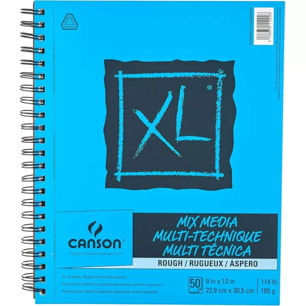 Canson XL Series Mixed Media Pad Side Wire 11x14 inches 60 Sheets  Heavyweight Art Paper for Watercolor Gouache Marker Painting Drawing Sketching9x12