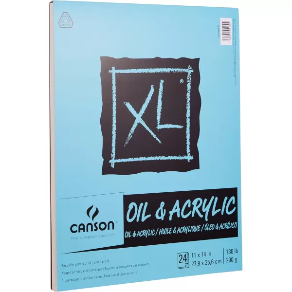 Canson XL Series Oil and Acrylic Paper Foldover Pad 55x85 inches 24 Sheets 136lb290g  Artist Paper for Adults and Students11X14