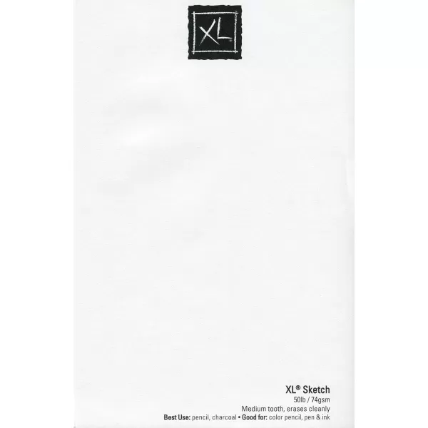 Canson XL Series Paper Sketch Pad for Charcoal Pencil and Pastel Side Wire Bound 50 Pound 9 x 12 Inch 100 Sheets