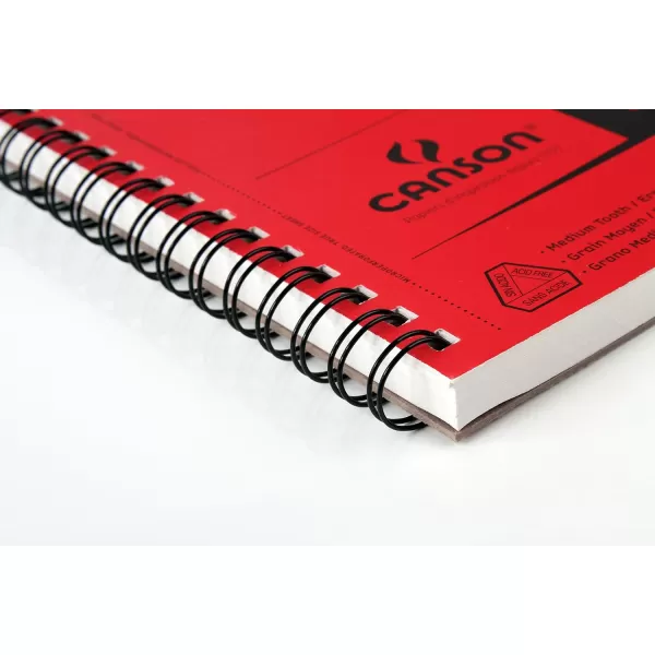 Canson XL Series Paper Sketch Pad for Charcoal Pencil and Pastel Side Wire Bound 50 Pound 9 x 12 Inch 100 Sheets